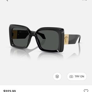Versace Women's Sunglasses in Black with Gold Detail